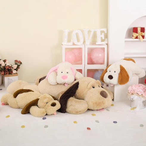 MorisMos Giant Dog Stuffed Animals 40", Large Brown Dog Puppy Plush, 40 inch Big Dog Pillow for Kids