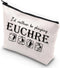 G2TUP Euchre Player Makeup Bag - I'd Rather be Playing Euchre Card Game Gift Pouch