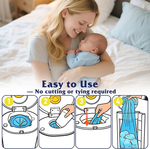 Eyssu 40 Pack, Arm&Hammer 1280 Diaper Pail Refill Bags Compatible with Disposal System, Diaper Bags with Upgraded Odor