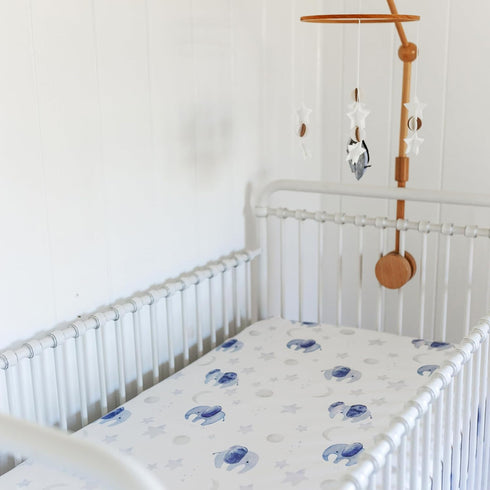 Scandinavian Elephant Baby Crib Mobile, Grey Portable Hanging Mobile for Newborns, Gift-givers.