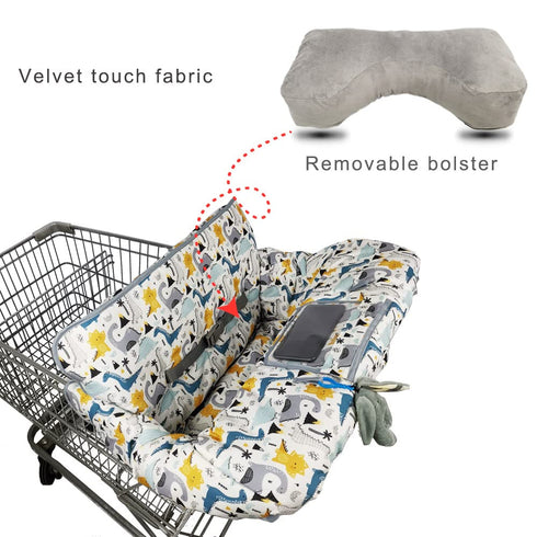 Cozy Shopping Cart Cover for Baby/Toddler, High Chair Cover, with Removable seat positioner, Dinosaur