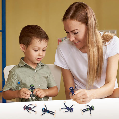 Set 12, 3+ ArtCreativity Bendable Ninja Figures, of Bendable Ninja Toys for Kids, Stress Relief Fidget Toys, Party