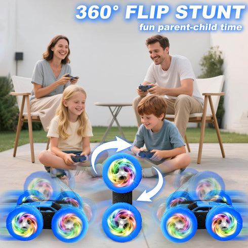 6-12, 4WD 5 6 7 8 9 10+ Remote Control Car, Outdoor Toys RC Cars for Kids Ages Double Sided Stunt Vehicle with Upgraded