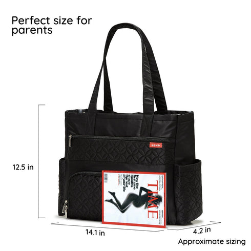 Large Black Tote Diaper Bag from SoHo Williamsburg