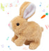 Hopearl Hopping Rabbit Interactive Electronic Pet Plush Bunny Toy with Sounds and