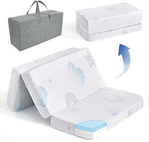 Generic Trifold Pack and Play Mattress, 38"x26" Breathable Play Pen Mattress Pad, Dual-Sided