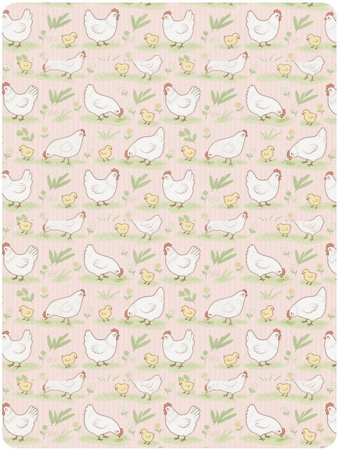 miaozhen 1 Pack 52x28 Cotton Crib Sheets for Baby Boys Girls Soft Animal Rustic Farm Flower Pink Stripe Muslin Crib