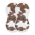 WELLDAY Muslin Baby Burp Cloths Set of 4, Soft Absorbent White Brown Print