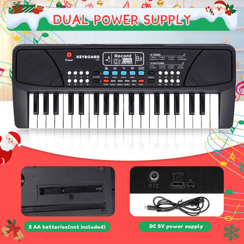37 3 4 5 6 M SANMERSEN Upgraded Kids Piano Keyboard Keys with Microphone, Music Toys Birthday Gifts for Year Old Boys
