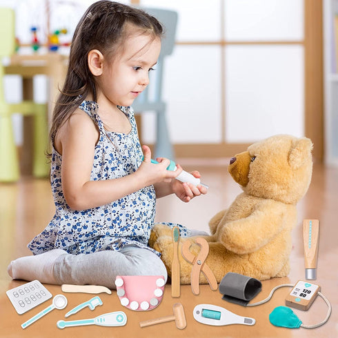 Play Doctor Set for Kids - 18 PCS Doctor Playset for Toddlers, Dentist Kit, Doctor Role Play Set for Ages 3-6