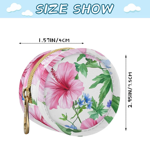 YETTASBIN Hibiscus Flowers Portable Pacifier Holder Case with Metal Hook Buckle & Zipper for Diaper Bag and Stroller