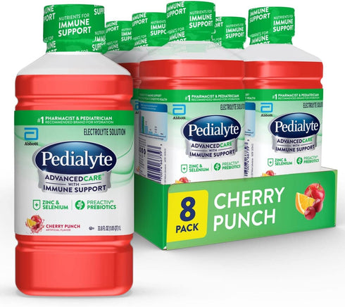 Pedialyte AdvancedCare Electrolyte Solution Has PreActivPrebiotics | Hydration Drink | Cherry Punch,
