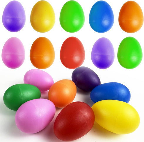 18 GIFTEXPRESS PCS Easter Egg Shakers for Kids Colorful Percussion Musical Maracas for Toddlers, Baby Sensory Toys