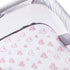 Bassinet Sheets Compatible with Baby Delight Snuggle Nest, 2 Pack, 100% Jersey Knit Cotton, Pink Stripes and Hearts