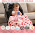 MOASIOP 30x40 Inch Strawberry Pink Baby Blanket - Ultra Soft, Lightweight & Breathable, Dotted Backing, Plush Nursery