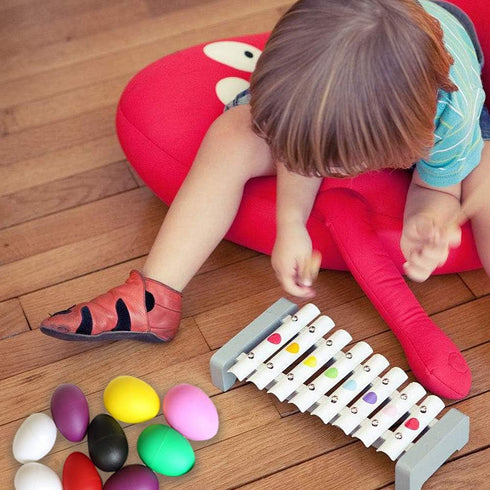 40 Pcs Plastic Egg Shakers Set - Colorful Percussion Musical Egg Maracas for Kids Music Learning & DIY Painting
