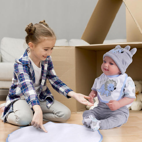 6 17-22 Inch BABESIDE Pcs Reborn Baby Doll Clothes for Babydolls, Dinosaurs Pattern Lifelike Reborn Baby Doll