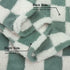 HOMRITAR Checkered Baby Blanket 30 x 40 Inch, Sage Green Soft Fluffy Reversible Lightweight Blanket