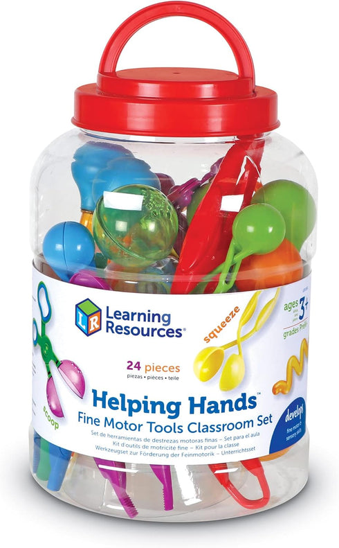 Learning Resources Helping Hands Fine Motor Tools Classroom Set, 24 Pieces, Ages 3+, Sensory Tools