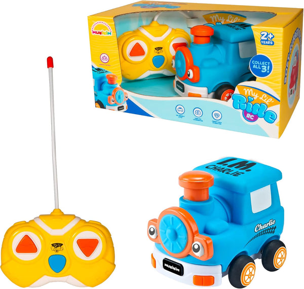 MUKIKIM My Little Ride - Charlie The Train Remote Control Car for Ages 2+ Toddlers with Crash-Resistant Design