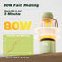 17oz Portable Bottle Warmer for Travel, Double Leakproof, Heating Milk & Water Faster, Cordless Milk Warmer with Two