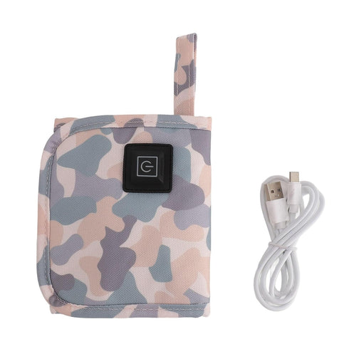 Portable USB Milk Warmer Bag for Temperature Control - Grey White