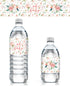 Baby in Bloom Baby Shower Water Bottle Labels - 20 Waterproof Stickers for Pink Floral Boho Girl Baby Shower