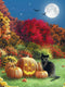 Bits and Pieces 300 Piece Jigsaw Puzzle - Midnight, 18" x 24", Halloween Black Cat Pumpkin by Alan Giana