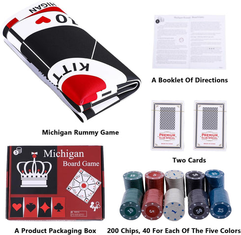 23.6 Inches Rummy, Poker,200 Pokers,2 Cards,1 HOROW Tripoley Game Tripoli Board Game Anti-Slip Mat,Combination