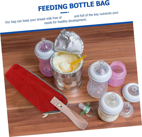 Beaupretty Portable Bottle Warmer Bag with Insulation Aluminum Liner Stroller Hanging Milk Tote for Travel Keeps Breast