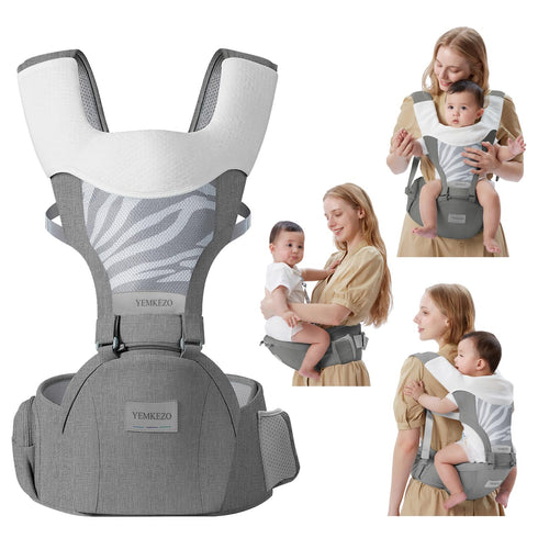 YEMKEZO Baby Carrier Newborn to Toddler with Hip Seat, Multifunction Baby Hip, 4-in-1