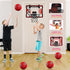 Basketball Hoop Indoor, Over The Door Mini Hoop with LED Lighting, Electronic Scoreboard, 4 Balls & Pump, Basketball