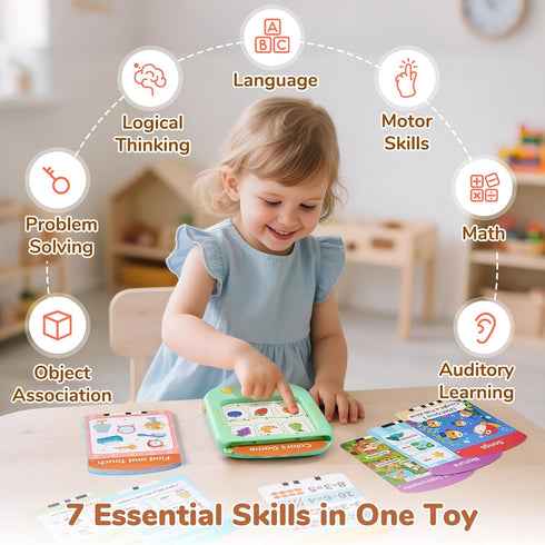 156 40+ 600+ 100+ 2-6 JoyCat Kids Learning Tablet, Phonics Talking Flash Cards, Learn to Read with Pages, Themes