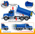 Kids Toys for 3-8 Years Old - 15" Large Dump Truck Toy with Lights & Sounds, Blue Friction Powered Vehicle for Boys &