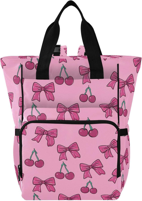 SUABO Powder-colored Butterfly Silk Pattern Baby Diaper Bag Backpack Large Bag Waterproof Travel