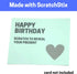 50 Pack, 3" Heart Scratch Off Stickers Labels - Gold