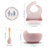 Silicone Baby Feeding Set, First Stage Baby Eating Supplies, Suction Bowl, Bib, Spoon, Gift Bag, 6-12 Months