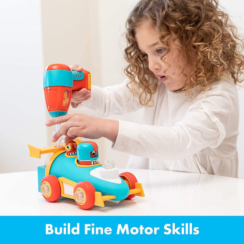 Educational Insights Design & Drill Bolt Buddies Race Car Toy, Take Apart Toy with Electric Drill for Kids 3+