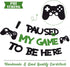 I Paused My Game To Be Here Banner, Glitter Gamer Theme Party Decoration Sign for Kids Video Game Birthday Parties