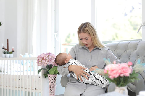 BaeBae Goods Large Black Triangles Swaddle Wrap