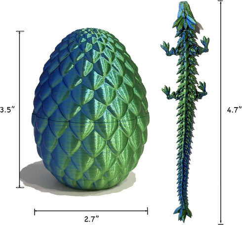 KyooteLfv 3D Printed Dragon Fidget Toy - Articulated Dragon Egg Surprise for Adults