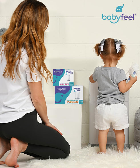 8 Pack, 30% 4640 Babyfeel Refills for DEKOR PLUS Diaper Pails, Exclusive Extra Thickness, Fresh Powder Scent, Holds up
