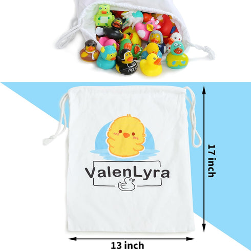 100 Pack 2" (100 Rubber Duck for Jeeps Ducking - Bulk Floater Duck for Kids - Baby Bath Toy Assortment with Bag - Party