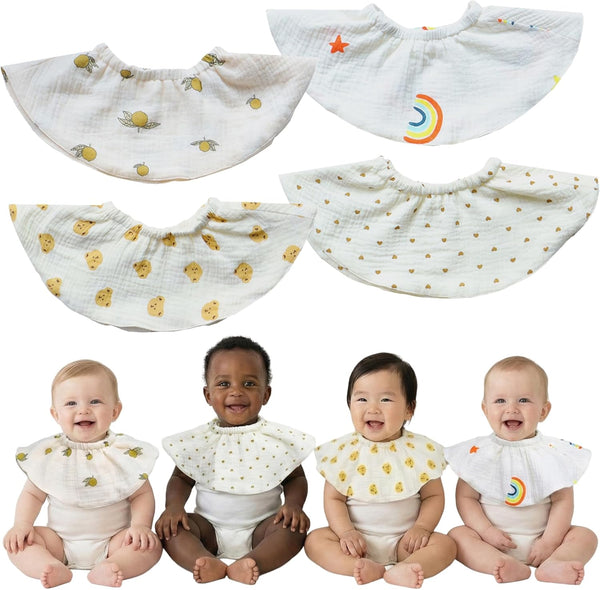 Naznooz Premium Quality Organic Double-Sided Baby Bibs Set for Drooling and Teething |