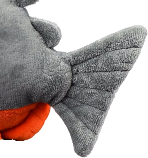 FRANKIEZHOU Simulation Piranha Plush, Realistic Fish Stuffed Animal, Soft Toy for Kids, 8.5 Inches