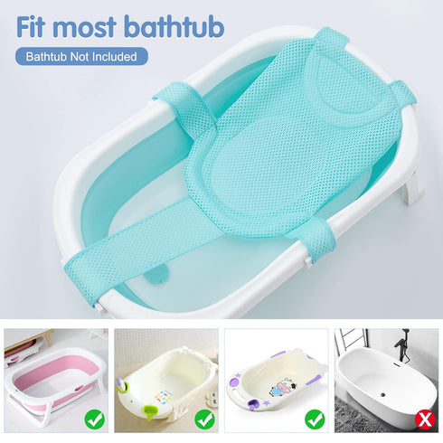 Colorlife Baby Bath Seat Support Net, Adjustable Non-Slip Five-Pointed Shower Mesh for Newborn 0-6 Months