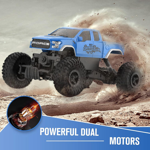 DOUBLE E Ford Raptor F150 RC Car 4WD Monster Truck, 11 Inches Off Road Crawler Vehicle Toy Gift for Boys Girls 6-12