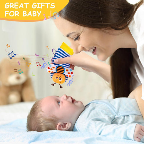 Baby Wrist Rattle Socks and Foot Finder Set, Rattles Toys for 0-12 Months, Newborn Hand & Foot Toys