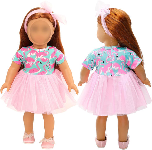 BARWA 18 inch Girl Dolls Clothes and Accessories, Mermaid Tutu Dress, Outfits, Swimsuit, Underwear