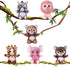 7" Set Pack 6 My OLi Plush Toys Stuffed Animals Bundle of Forest Animal Toys Lion/Elephant/Zebra/Giraffe/Tiger/Leopard